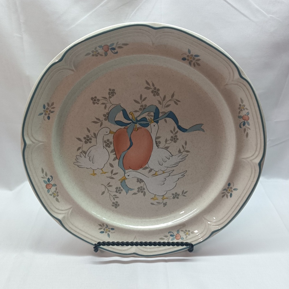 International Marmalade Round Platter  Plate Geese Ducks Vintage 12.25 Diameter